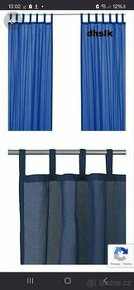 Modré Závěsy Ikea Wilma 290 x 300 cm