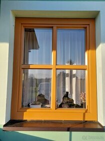 Okno dvoukřídlé, pinie 120x125 cm - 1
