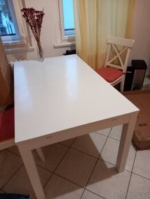 Stůl rozkládací a 3xžidle Ikea