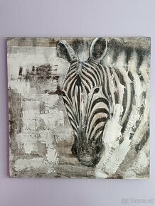 malované plátno obraz zebra - 1