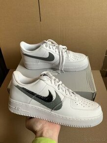 Nike Air Force 1 Low Spray Swoosh White Black Grey