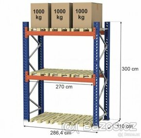 Paletové regály 3m s nosností 1000KG / paleta