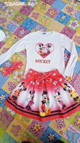 Dětská sukně s tričkem,kabelka,čelenka Minnie 134