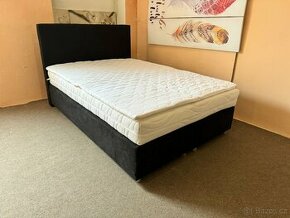 Nová Boxspring postel Dream-Well 140×200  mikrovlákno černá - 1