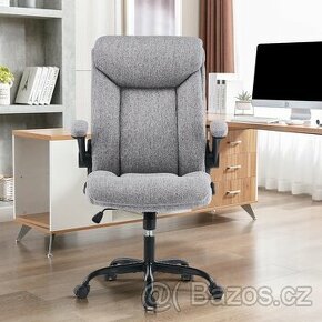 NOVÁ látková ergonomická šedá kancelářská židle - 1