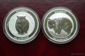 2x 1 oz stříbrná mince Wombat 2021 a 2022