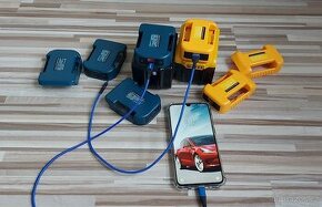 Rychonabíječka USB+C,pro Aku DeWalt18V/Makita18V.