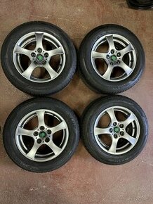 Sada ALU kol 5x112R15 ET45 6,5J, letní pneu Dunlop