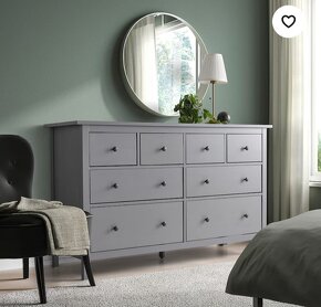 Nová komoda Ikea HEMNES šedá, 8 zásuvek