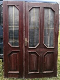 Dvoukřídlové dřevěné dveře - 1