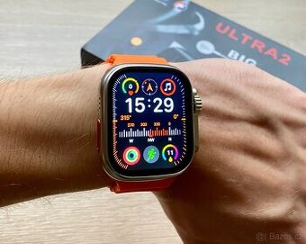 Chytré hodinky Smart Watch Ultra 2 49mm Titan oranžový řem