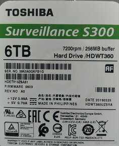 Koupím funkční elektroniku HDD Toshiba S300 6TB HDWT360