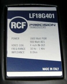 4 kusy      RCF LF 18 G 401