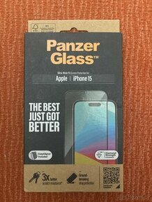 Panzer Glass na iPhone 15 s Instalačním Rámečkem