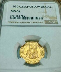 SVATOVÁCLAVSKÝ 1 DUKÁT 1930 - NGC - MS61- VZÁCNÝ ROČNÍK - 1