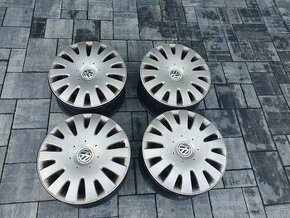 Plechové disky 5x112 r16 + originální poklice VW