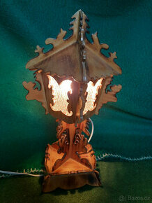 Romantická dřevěná lampička s lesními motivy - 1
