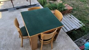 Karetní / Mariášový set - stůl + 4 židle TON