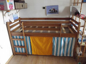 patrová postel se skluzavkou pro děti 180 cm