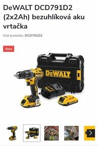 DeWalt bezuhlíková vrtačka - nová