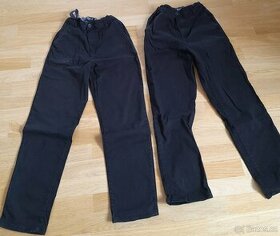 Dvoje černé kalhoty H&M vel. 158 slim fit v pase nastaviteln - 1