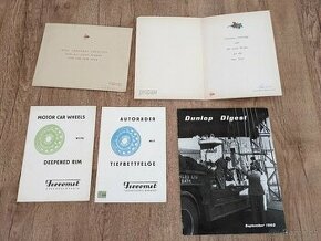 Dokumenty od Dunlop a autodisků z roku 1959 - 1