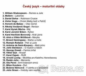 Maturitní otázky - český jazyk