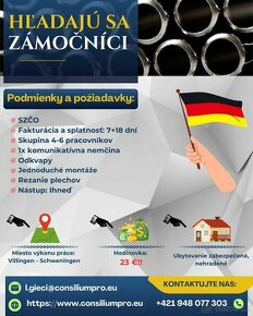 Hľadáme skupinu zámočníkov na prácu v Nemecku