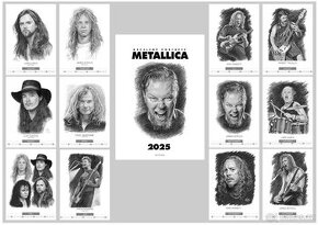 unikátní kreslený kalendář Metallica 2025