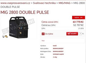 Profi svářečka iWeld 2800 dual pulse