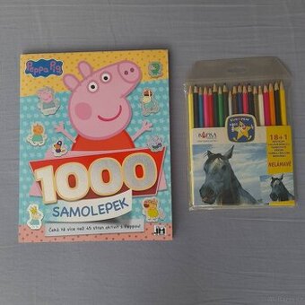 Nová samolepková knížka Peppa Pig + pastelky zdarma