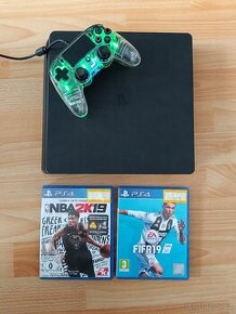 PS4 Slim 500GB, ovladač, hry / PlayStation 4 - 1