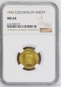 Svatováclavský dukát 1932, certifikace NGC MS 64 - 1