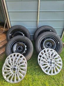 Originál disky Fiat 500 se zimními pneu  185/55 r 15 - 1