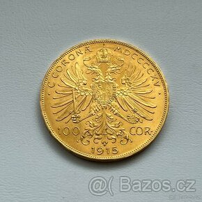 Zlatá mince 100 Korun 1915