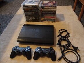 Playstation 3 super slim 300gb + 27 her ,2x ovladač