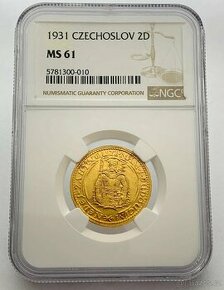 SVATOVÁCLAVSKÝ 2 DUKÁT 1931 - NGC - MS61 - VZÁCNÝ ROČNÍK