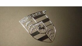 PORSCHE LOGO nalepka CHROM Metal Edition