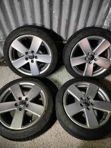 Zimné 4ks alu disky orig. VW 5x112 R17 pneu 205/50 r17 6mm