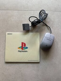 Originální podložka a myš playstation 1 top stav - 1