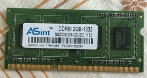 Prodam sodimm ram DDR3 2gb Asint