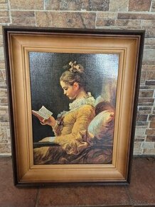 Vintage Mladá dívka s knihou od Jean Honore Fragonard