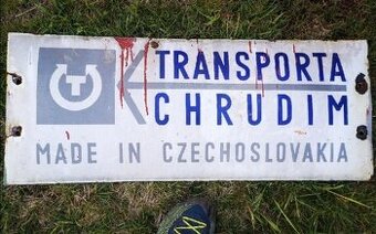 Smaltovana cedule transporta wiesner chrudim