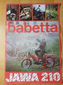 Originální, dobový  plakát JAWA Babetta 210, Mototechna 1988 - 1