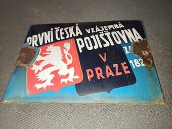 Retro tabule cedule První  česká vzájemná pojišťovna - 1