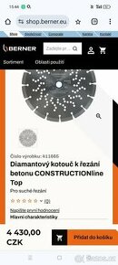 diamantový kotouč BERNER 350x25,4mm