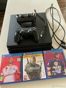 PS4 Pro 1tb + 3 hry + 2 originál ovladače + taška