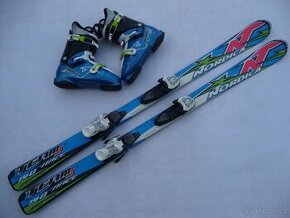 231. lyže NORDICA - 140cm + boty NORDICA 41 eu SET