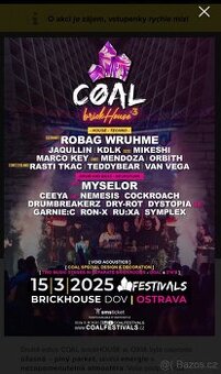 Vip listek Coal Brickhouse 15.3.2025