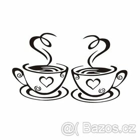 2 šálky Coffe - samolepka interiérová - 1